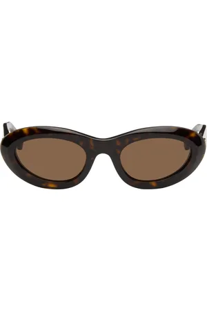 Bottega Veneta Tortoiseshell Classic Ribbon Almond Sunglasses