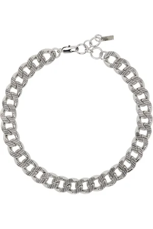 Marc Jacobs Silver Monogram Chain Link Necklace