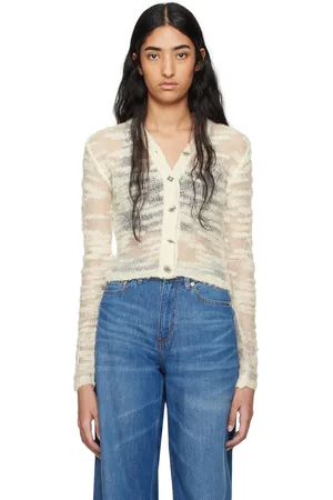 Ganni Off-White Alpaca Mohair Cardigan