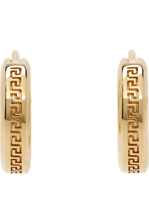 VERSACE Gold Greca Hoop Earrings