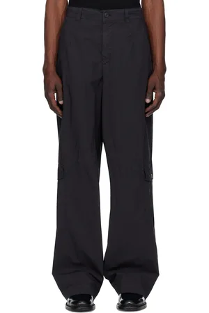DRIES VAN NOTEN Navy Loose Overdyed Cargo Pants