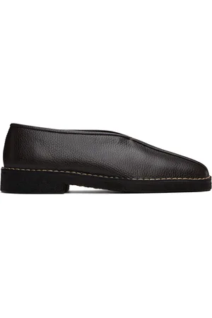 LEMAIRE Brown Piped Crepe Slippers