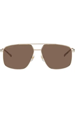 Gucci Gold Navigator Frame Sunglasses