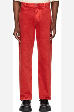 Bottega Veneta Red Wash Wide Leg Jeans