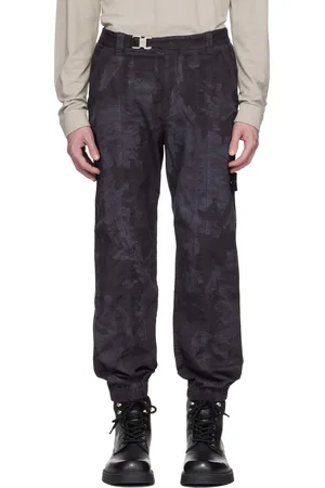 Stone Island Gray Supima Stretch Cotton Twill-TC Laser Camo Trousers