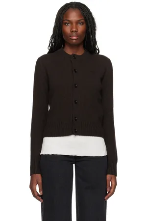 Ami Brown Cashmere Ami de Coeur Cardigan