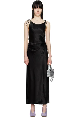 Acne Studios Black Satin Maxi Dress