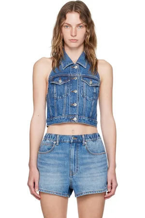 Alexander Wang Blue Halter Denim Vest
