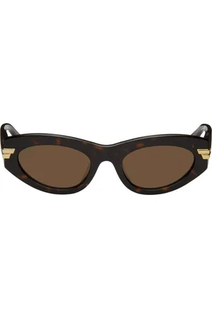 Bottega Veneta Tortoiseshell Oval Sunglasses