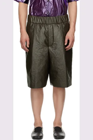 DRIES VAN NOTEN Khaki Pleated Shorts