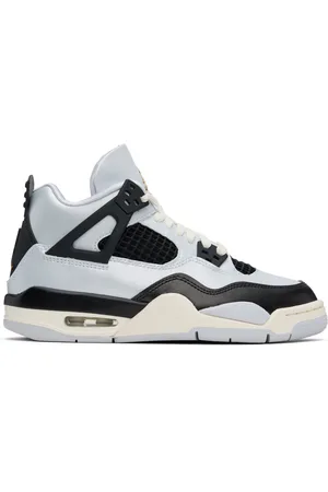 Nike Big Kids Silver & Black Air Jordan 4 Sneakers