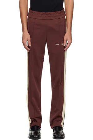 Palm Angels Burgundy Embroidered Logo Track Pants