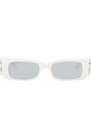 Balenciaga White Dynasty Rectangle Sunglasses