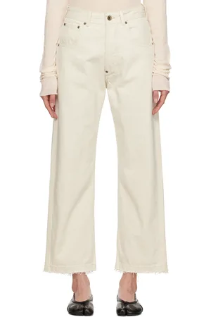 Maison Margiela Off-White Frayed Jeans