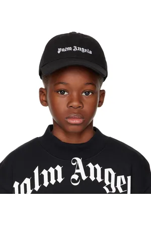 Palm Angels Kids Black Logo Baseball Cap
