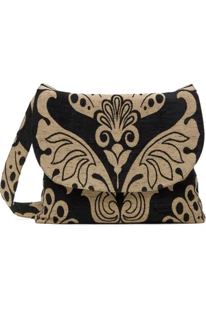 Anna Sui Black & Beige Beardsley Tapestry Bag