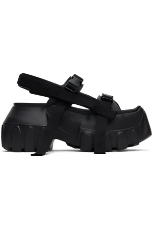 Rick Owens Black Hollywood Mega Tractor Sandals