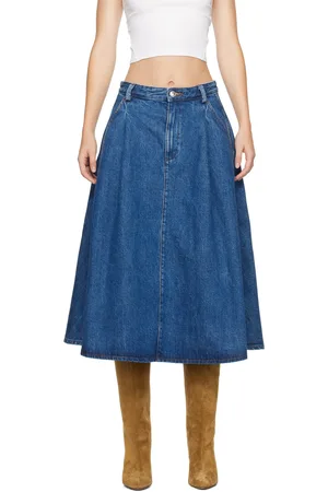 A.P.C. Blue Enora Denim Midi Skirt