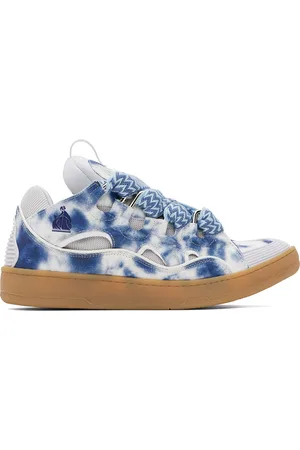 Lanvin SSENSE Exclusive Blue Curb Washed Denim Sneakers