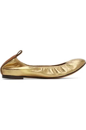 Lanvin Gold Leather Ballerina Flats