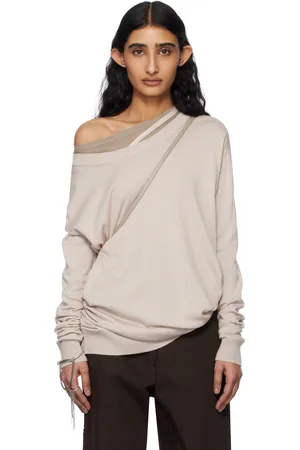 ANN DEMEULEMEESTER Beige Helle High-Comfort Sweater