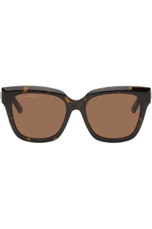Balenciaga Brown & Black Square Sunglasses