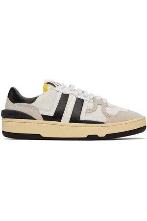 Lanvin White & Gray Clay Mesh Sneakers