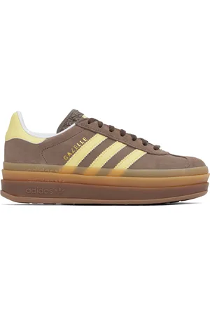 adidas Brown & Yellow Gazelle Bold Sneakers