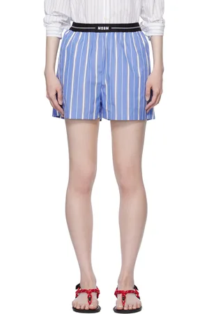 Msgm Blue Striped Shorts
