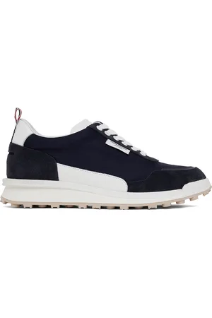 Thom Browne Navy Alumni Sneakers