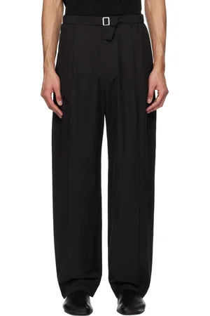 AMOMENTO Belted Tuck Banding Trousers