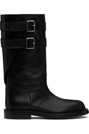 ANN DEMEULEMEESTER Black Milan Soft Biker Tall Boots