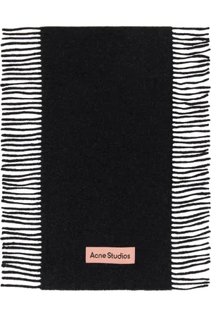 Acne Studios Black Fringe Wool Scarf