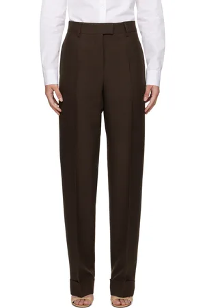 Salvatore Ferragamo Brown Turn Up Trousers