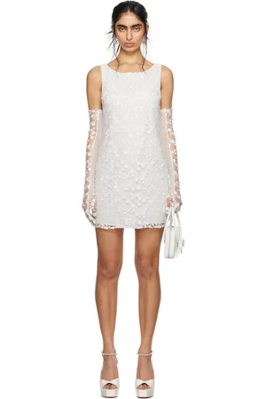 Anna Sui SSENSE Exclusive White Floral Minidress