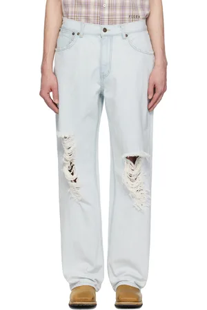 AFTER PRAY Blue Relaxed Destroyed Jeans