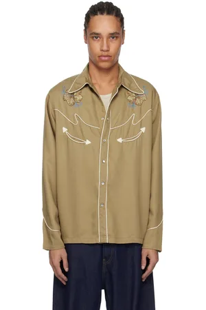 Nudie Jeans Tan Gonzo Cowboy Flower Shirt