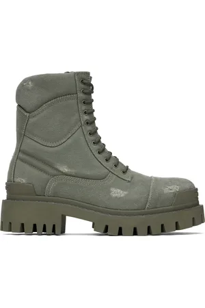 Balenciaga Khaki Combat Strike Boots