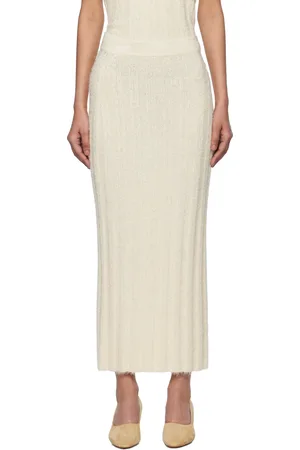Khaite Off-White Claire Midi Skirt