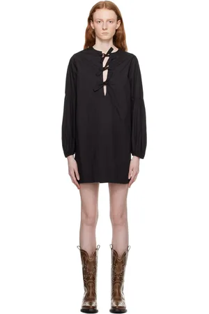 Ganni Black Bow Minidress