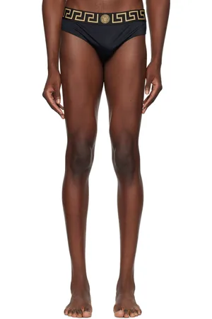 VERSACE Black Greca Border Swim Briefs