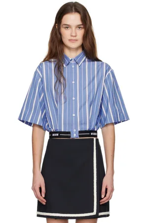 Msgm Blue Striped Shirt