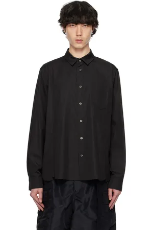 SACAI Black Cotton Poplin Shirt