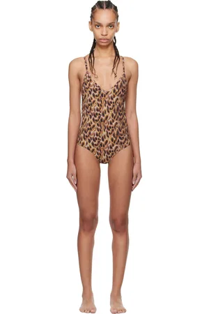 Isabel Marant Brown & Purple Swan Swimsuit