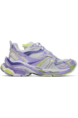 Balenciaga Off-White & Purple Runner 2.0 Sneakers