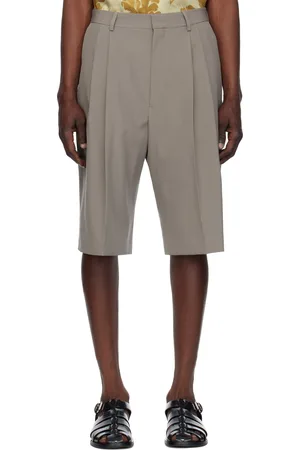 DRIES VAN NOTEN Gray Tailored Wool Shorts
