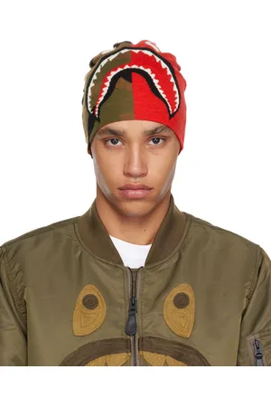 BAPE Red & Green 1st Shark Knit Beanie