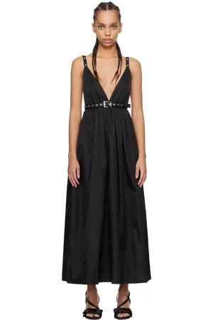 Ganni Black Duchesse Nylon Strap Maxi Dress