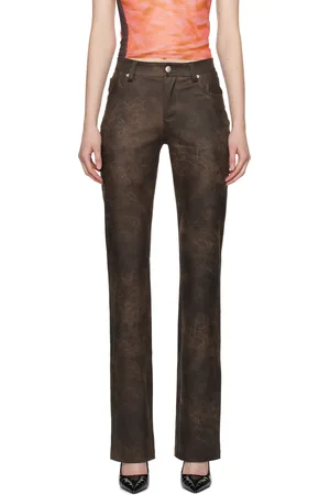 MISBHV Cracked Faux-Leather Trousers