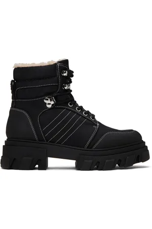 Ganni Black Cleated Hiking Boots